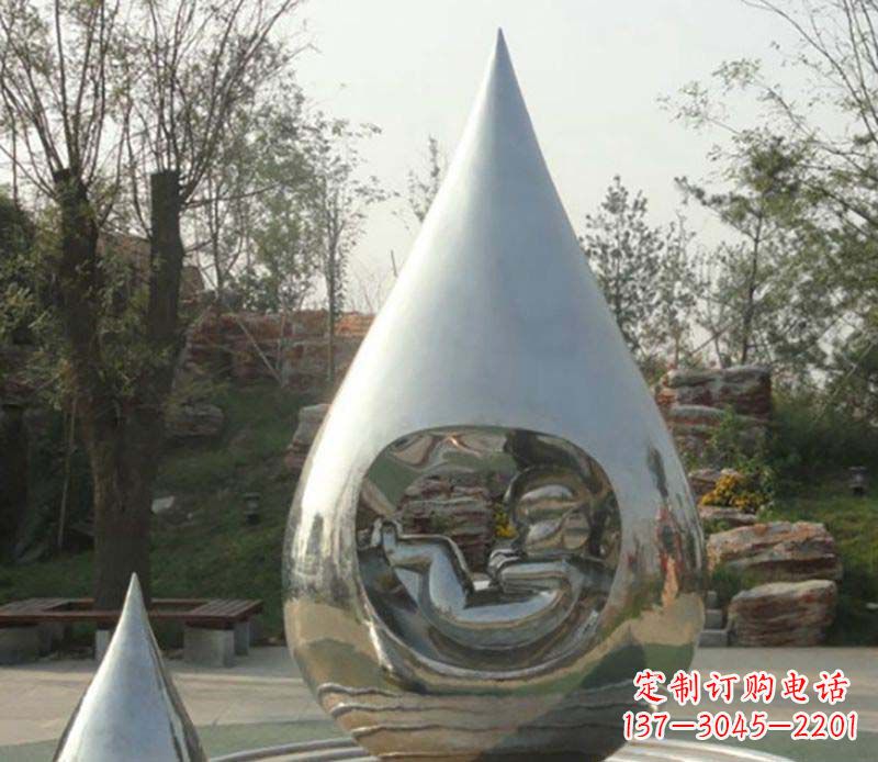 郑州不锈钢水滴雕塑精致简约的艺术之美