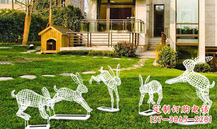 郑州不锈钢兔子镂空雕塑