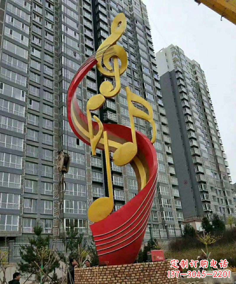 郑州不锈钢小区音符雕塑传递音乐的魅力