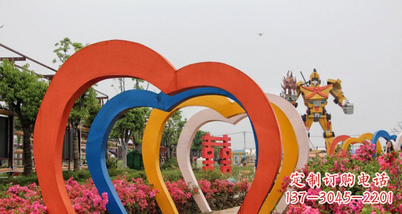 郑州不锈钢心形拱门雕塑——浪漫之门