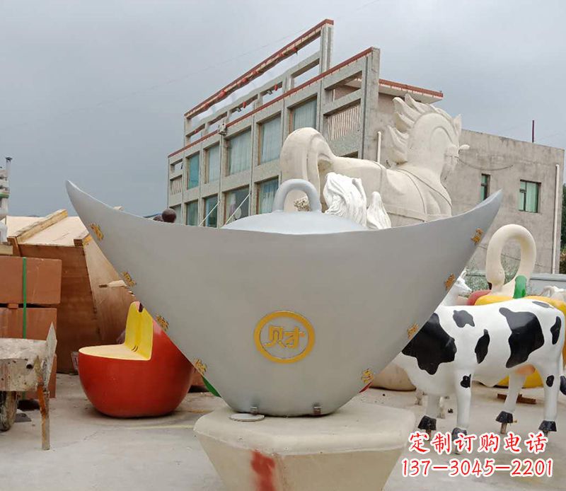 郑州不锈钢元宝雕塑精美而珍贵