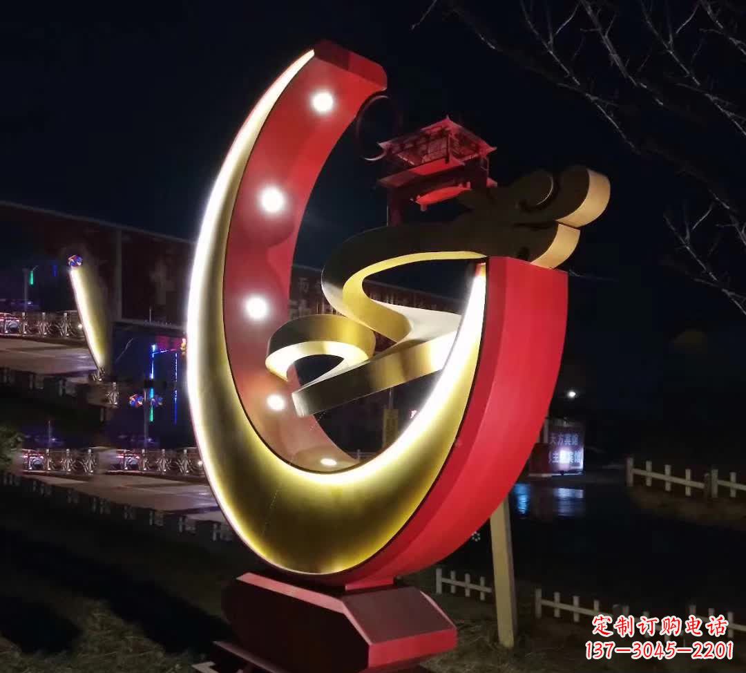 郑州不锈钢月亮抽象雕塑——璀璨星空下的绝美艺术