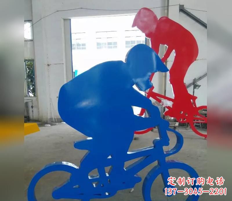 郑州不锈钢运动骑·精美自行车雕塑