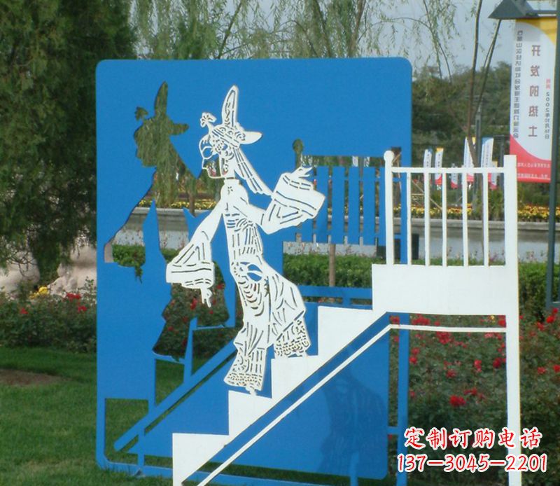 郑州彩色不锈钢皮影戏雕塑