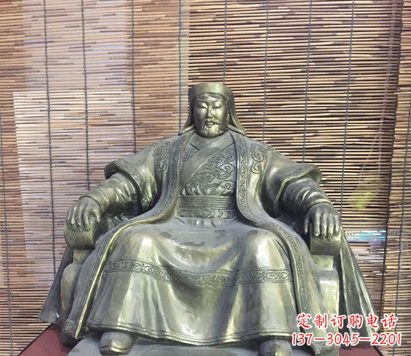 郑州成吉思汗古代名人铜雕