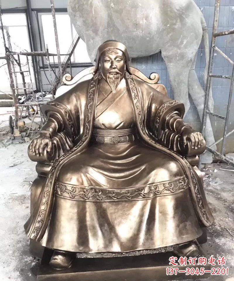 郑州成吉思汗人物铜雕 (2)