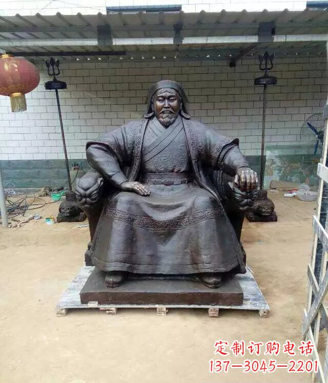 郑州成吉思汗铜雕古代伟人雕塑