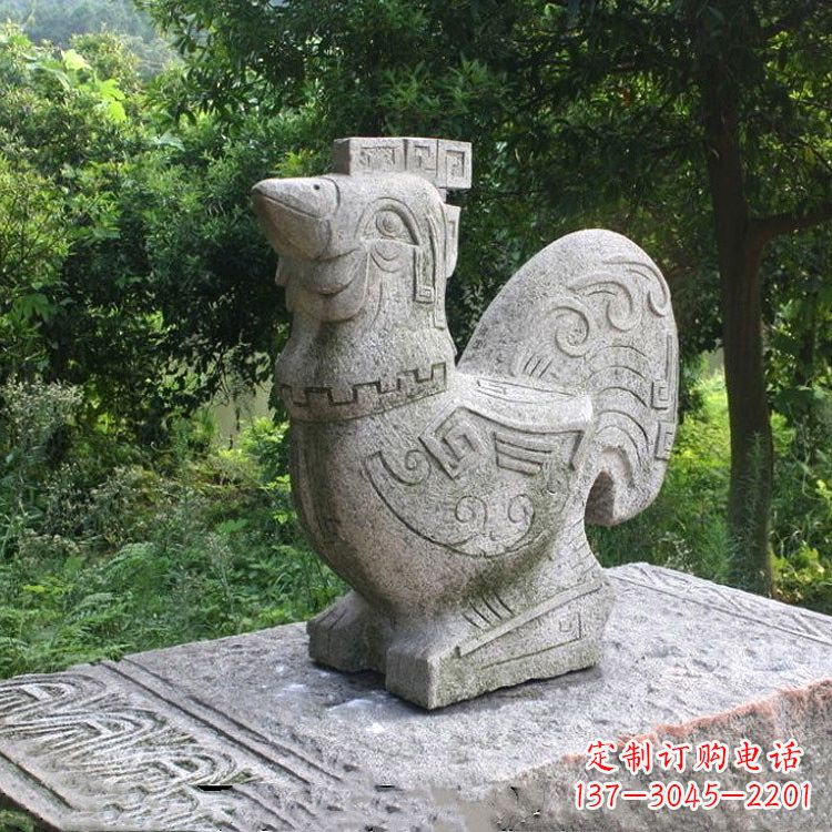 郑州抽象生肖酉鸡动物石雕塑