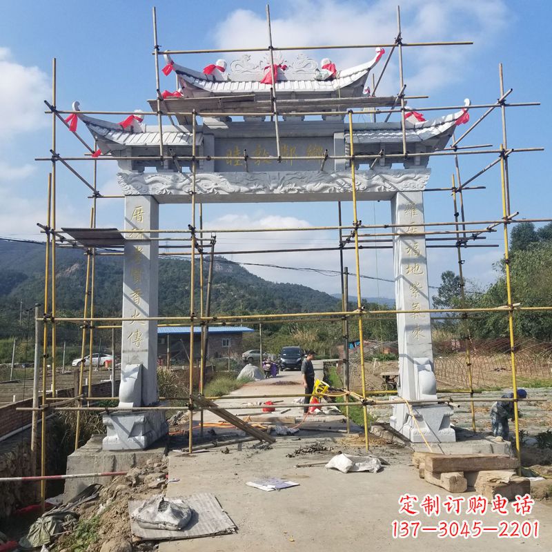 郑州村庄石牌坊雕塑传承民间文化