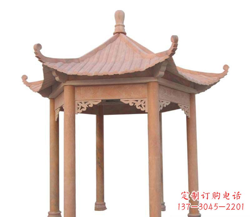 郑州大理石六角凉亭雕塑