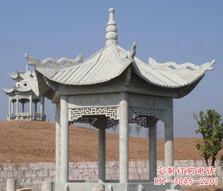 郑州精美大理石六角凉亭石雕