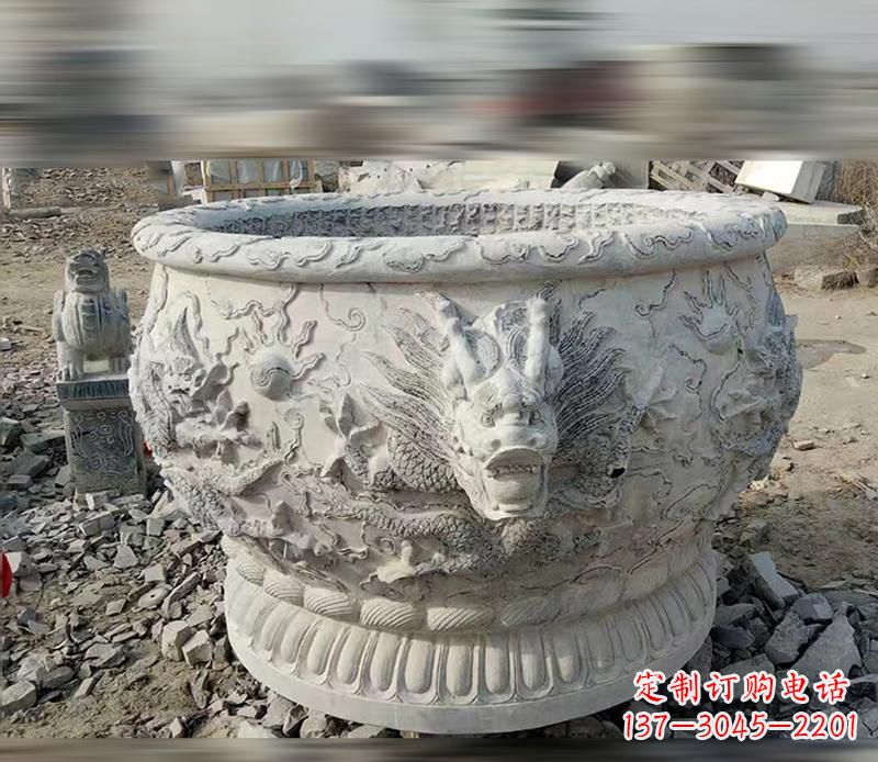 郑州大理石龙浮雕水缸精美精致,让您的家居生活更加有意义