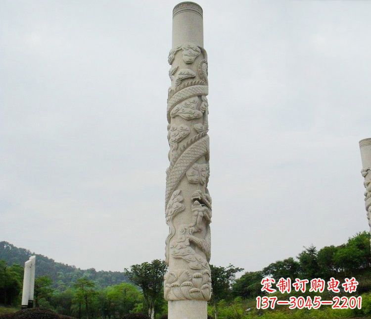 郑州大理石盘龙柱雕塑