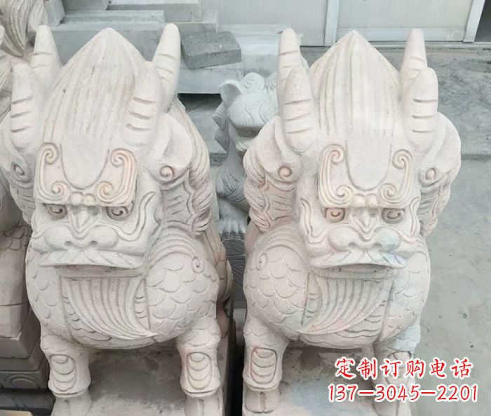 郑州品质卓越的大理石麒麟古兽雕塑