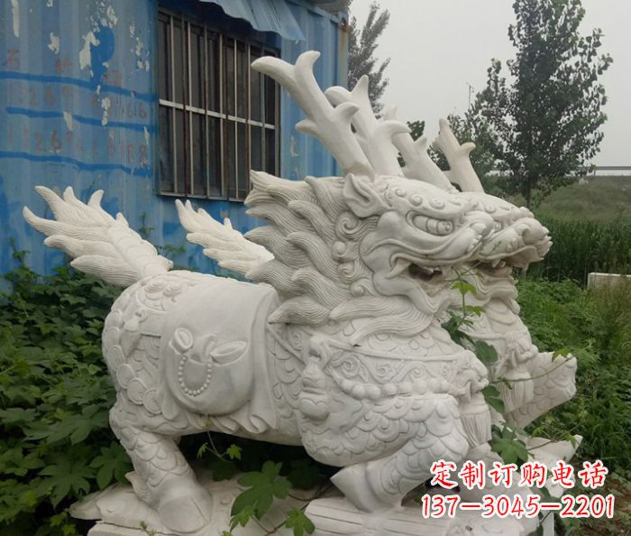 郑州精美的大理石麒麟雕塑