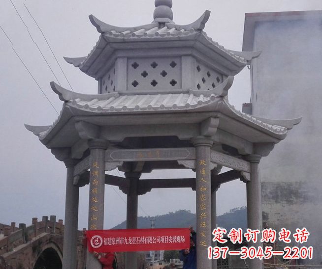 郑州大理石双层石雕凉亭——独特的艺术结晶