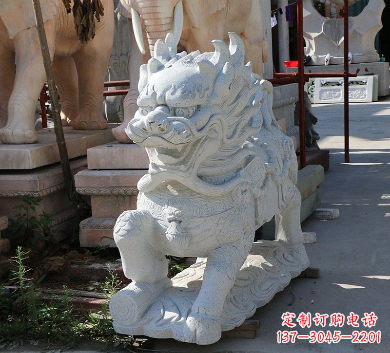 郑州大理石镇宅——麒麟雕塑