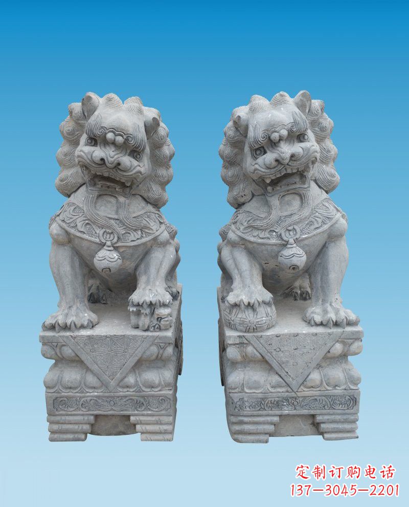 郑州精致雕刻的大理石狮子雕塑