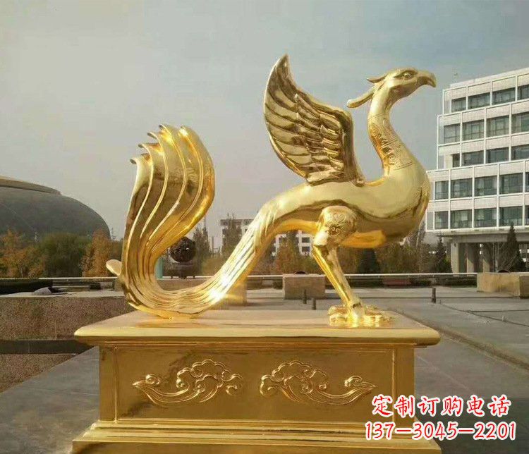 郑州中领雕塑传承凤凰之美的大型铜雕塑