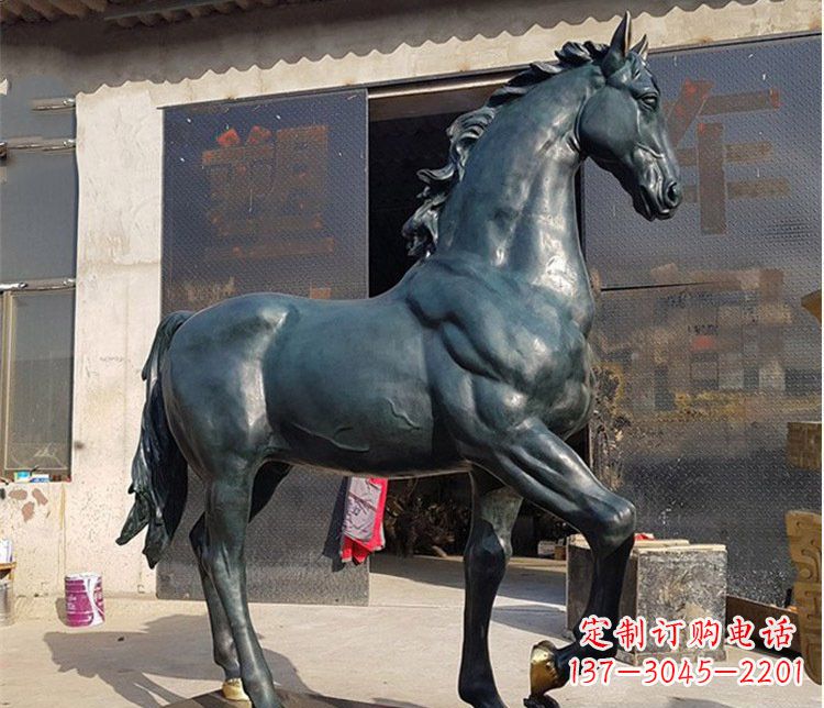 郑州中领雕塑大型公园铸铜马雕塑