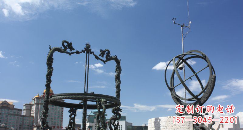 郑州大型浑天仪广场景观铜雕