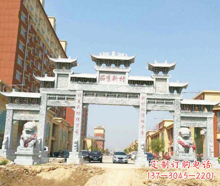 郑州大型五门石雕牌楼
