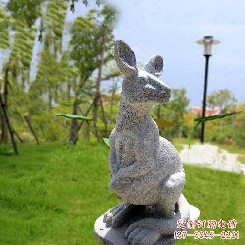 郑州高品质袋鼠雕塑,精致石雕摆件