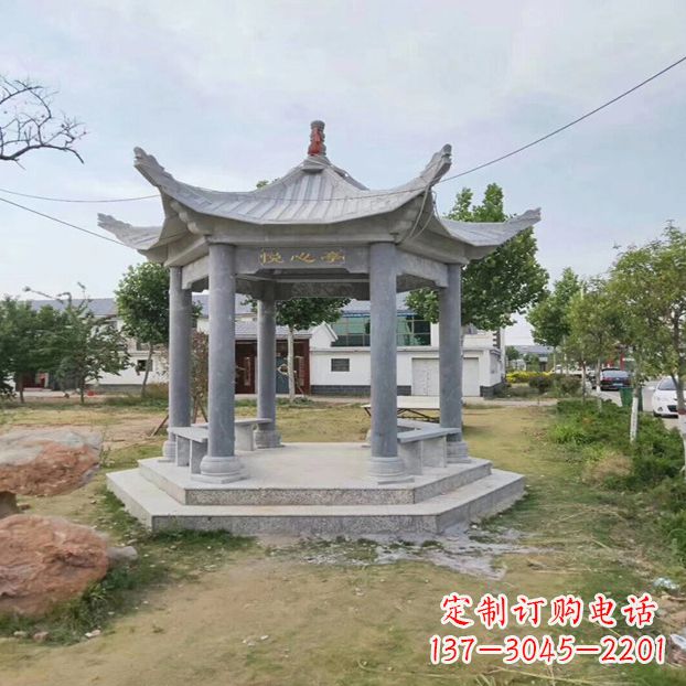郑州中领雕塑 | 六角石凉亭公园雕塑