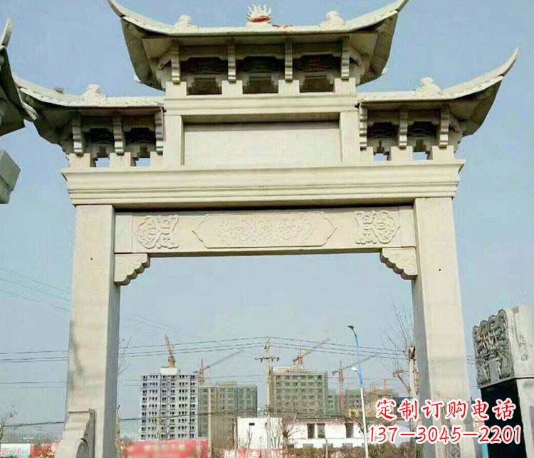 郑州单门道路牌坊石雕
