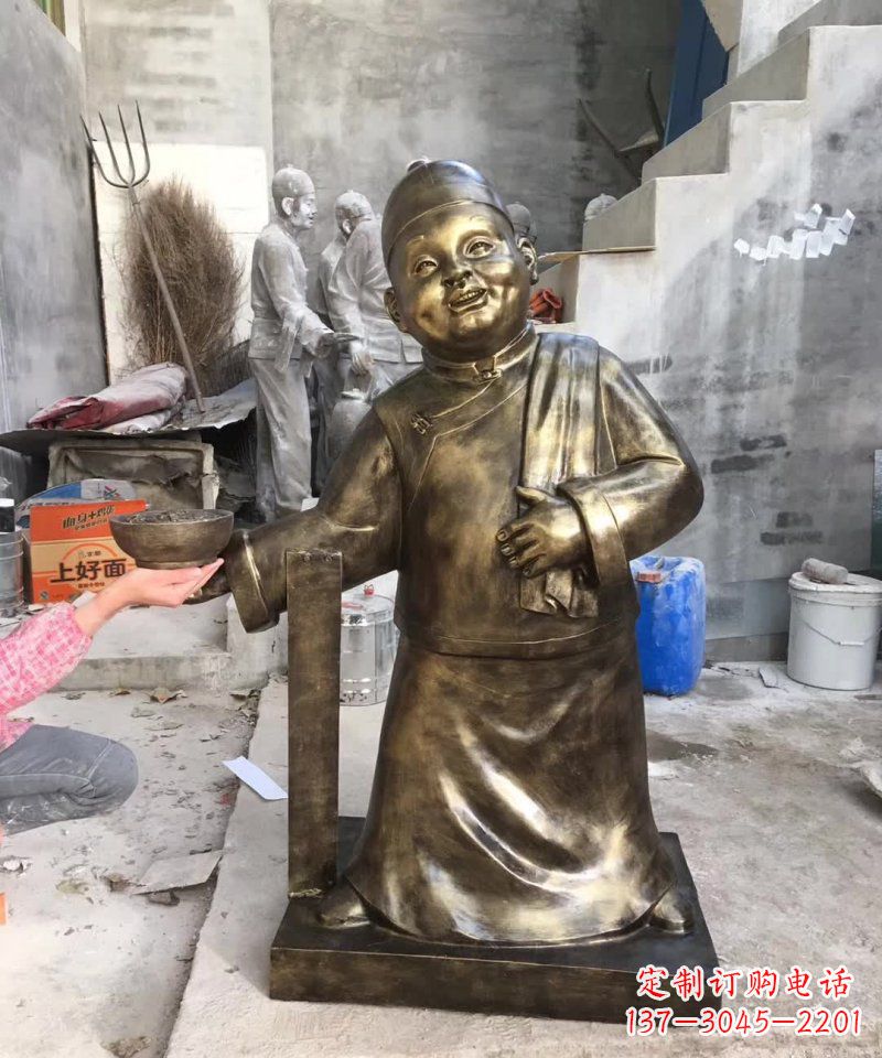 郑州店小二铜雕——精美精致的人物雕塑