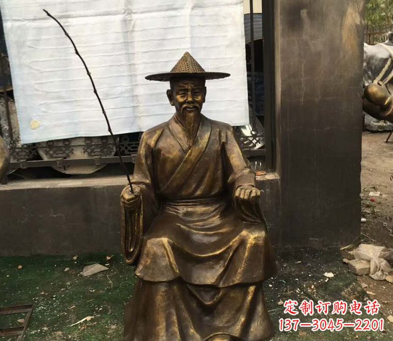 郑州精美手工渔翁铜雕