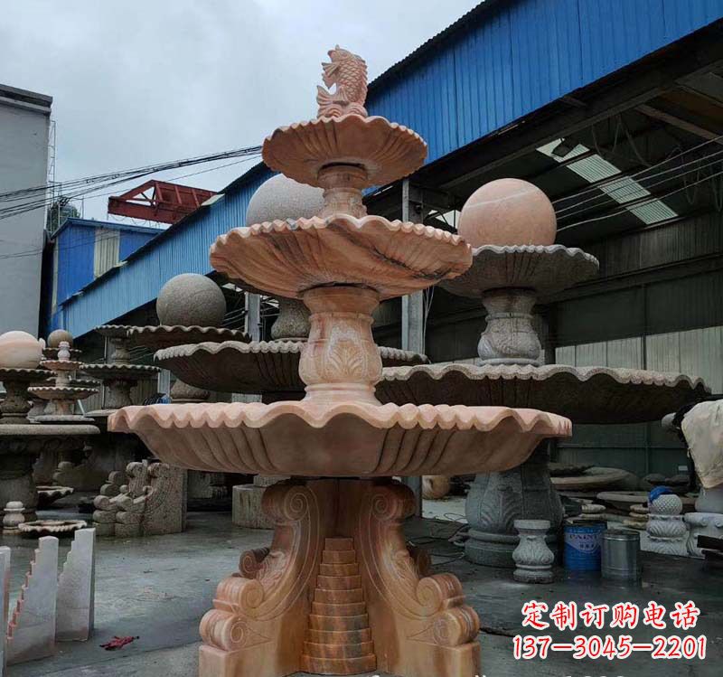 郑州高品质跌水钵石喷泉雕塑
