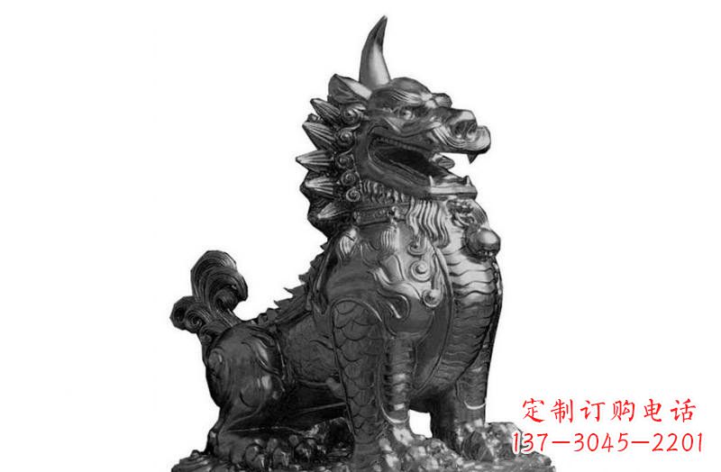 郑州独角兽铜雕塑，精美细腻传统工艺