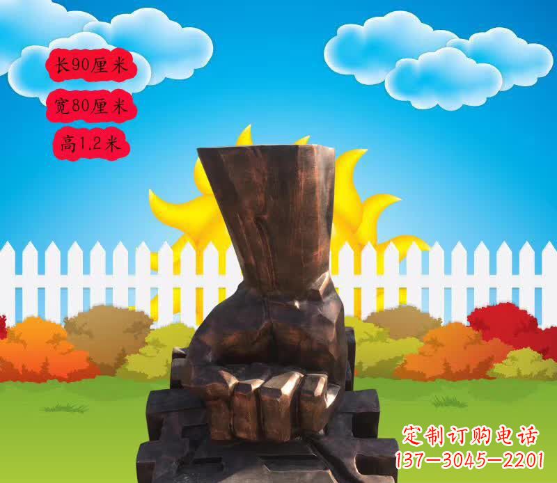 郑州精美铜拳头雕塑