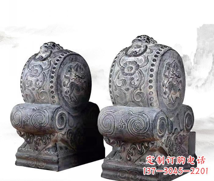 郑州仿古抱鼓石门墩雕塑