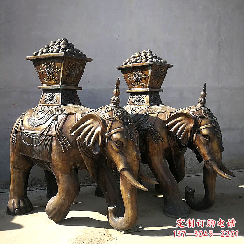 郑州中领雕塑-传承传统，大象铜雕精美古典