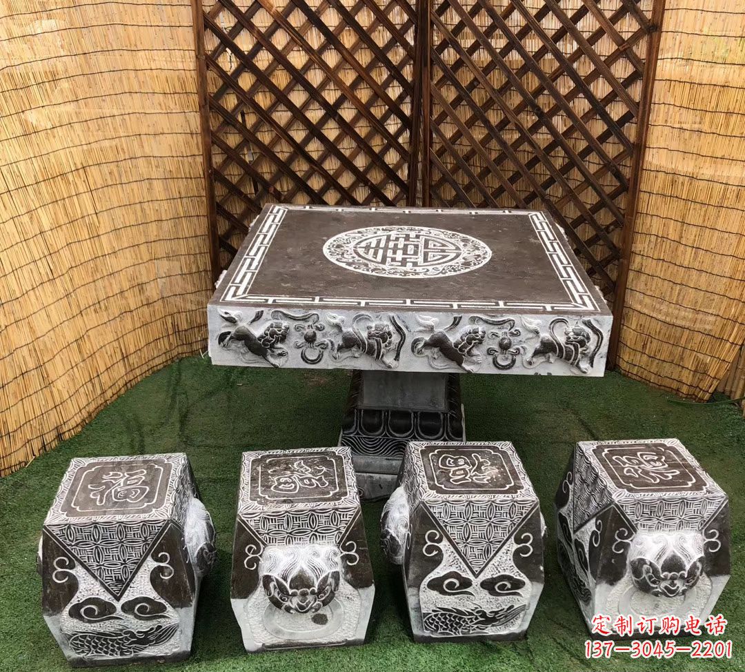 郑州仿古石桌凳公园景观石雕