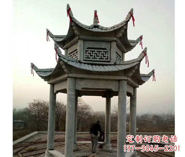 郑州仿古双层石雕凉亭