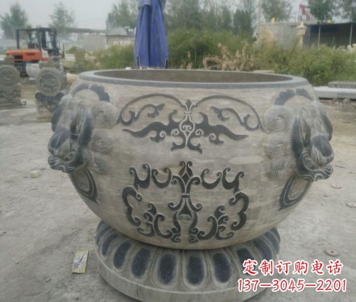 郑州仿古圆形水缸石雕
