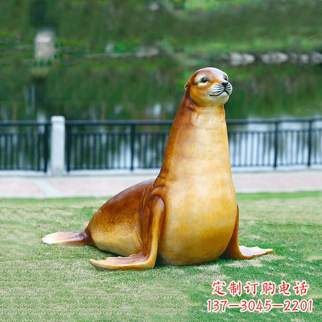 郑州仿真玻璃钢海豹雕塑，活力与艺术完美结合