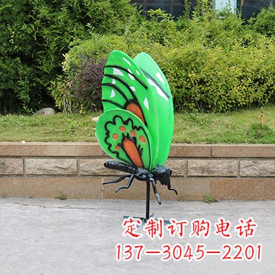 郑州大号蓝色蝴蝶定制雕塑