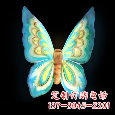 郑州 大号蓝色发光蝴蝶塑像