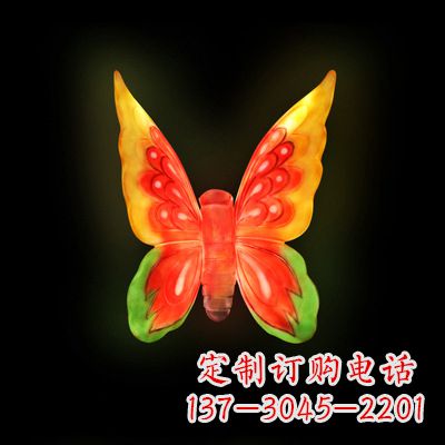 郑州精美小号黄色发光蝴蝶雕塑