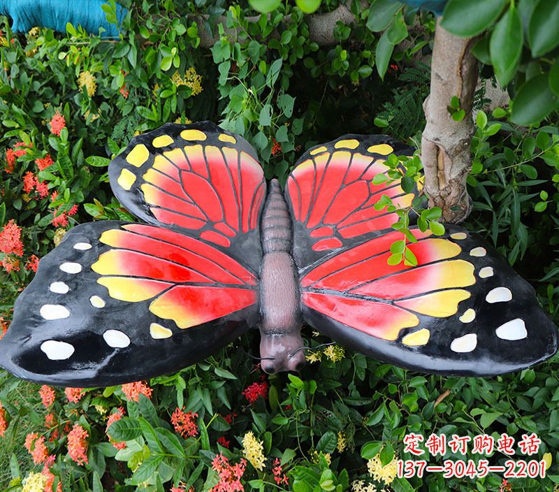 郑州仿真蝴蝶摆草地动物雕塑摆件