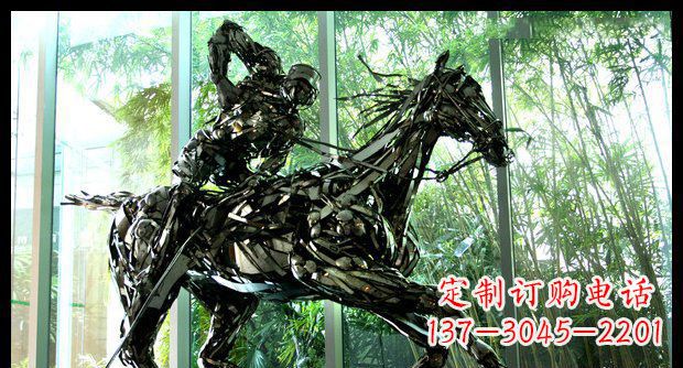 郑州高品质不锈钢骑马雕塑