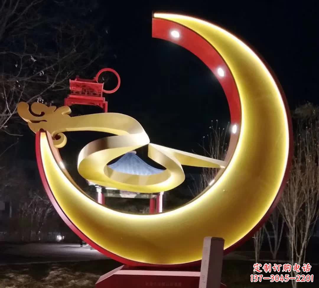 郑州精致不锈钢月亮雕塑