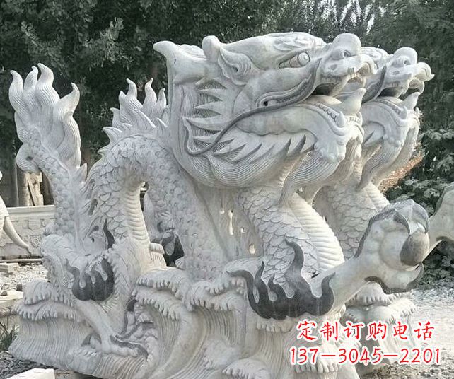 郑州公园大理石生肖龙景观石雕
