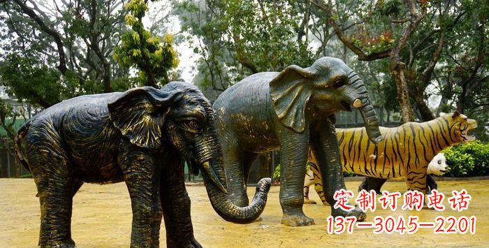 郑州公园大象动物铜雕_1