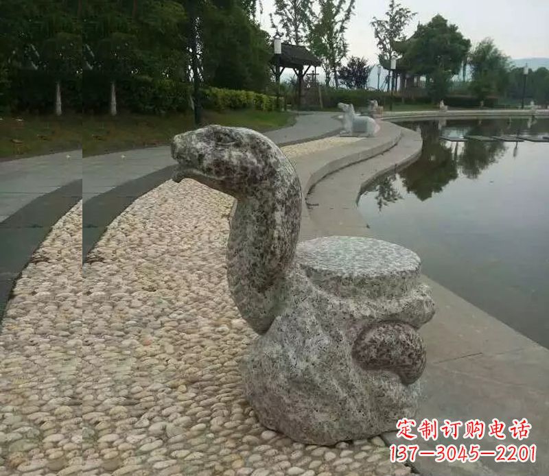郑州中领雕塑-十二生肖蛇石雕