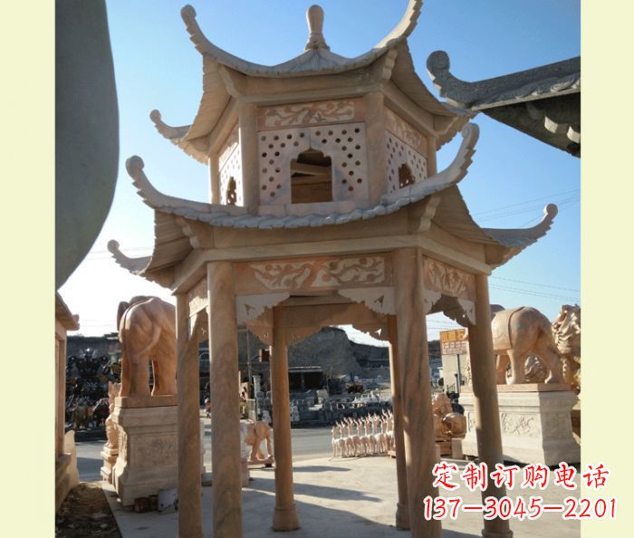 郑州中式双层石雕凉亭
